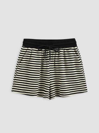 Mid Waist Striped Bowknot Shorts