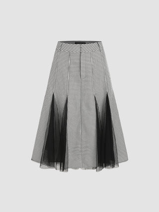 Jacquard Mid Waist Mesh Maxi Skirt