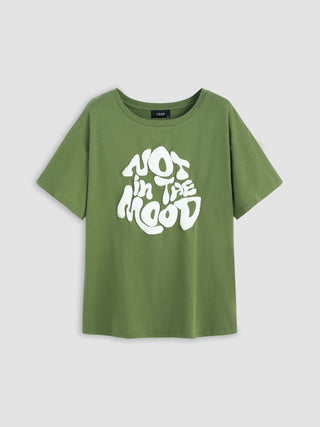 Not In The Mood Letter Graphic Tee Curve & Plus
