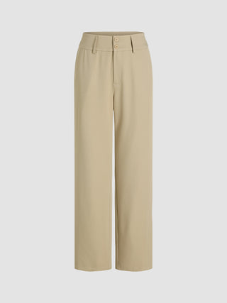 Mid Waist Button Trousers