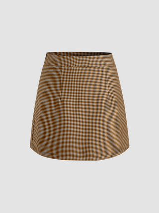 Mid Waist Check Skort