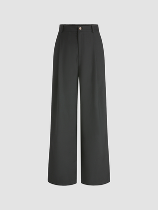 Petite Solid Straight Leg Trousers