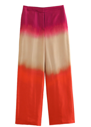 Middle Waist Tie Dye Straight Leg Trousers