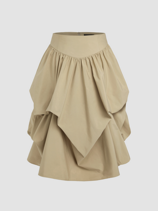 Mid Waist Ruched Maxi Skirt Curve & Plus