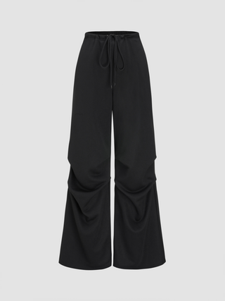 Middle Waist Drawstring Wide Leg Sweatpants