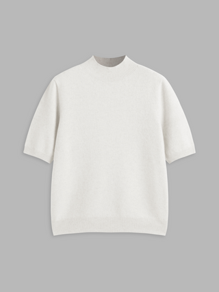 Round Neck Seamless Short Sleeve Sweater