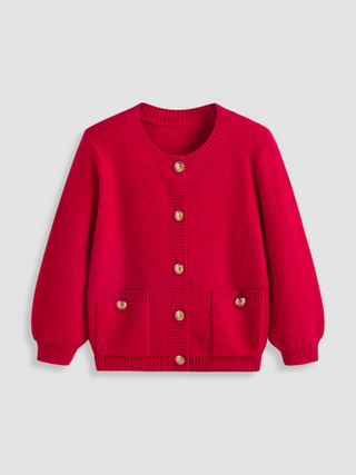 Knit Button Pocket Cardigan