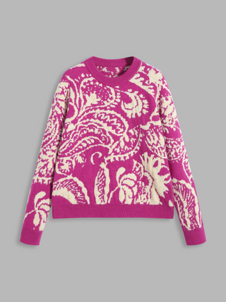 Paisley Graphic Knitted Long Sleeve Top