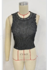 Rivet Knitted Crop Tank Top