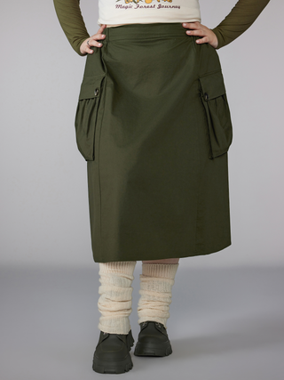 Mid Waist Solid Maxi Skirt Curve & Plus