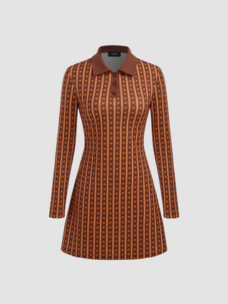 Polo Retro Geometric Print Mini Dress