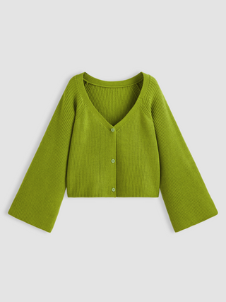 Jacquard V-neck Button Cardigan  Curve & Plus
