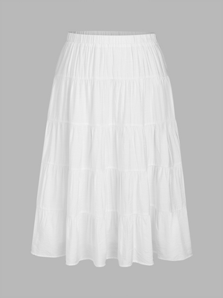 Middle Waist Ruffle Maxi Skirt Curve & Plus