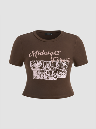 MIDNIGHT FOREST Graphic Short Sleeve Tee Curve & Plus