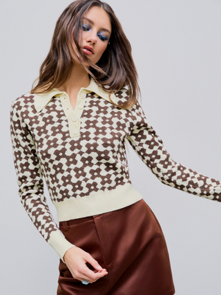 Polo Retro Geometric Knit Long Sleeve Sweater