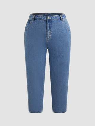 Katherine Denim High Waist Tapered Trousers Curve & Plus