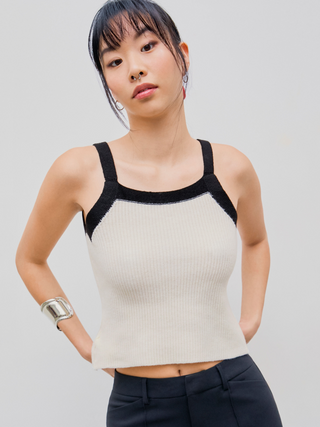 Knit Contrasting Binding Cami Top