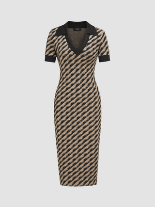 Polo Geometric Midi Dress