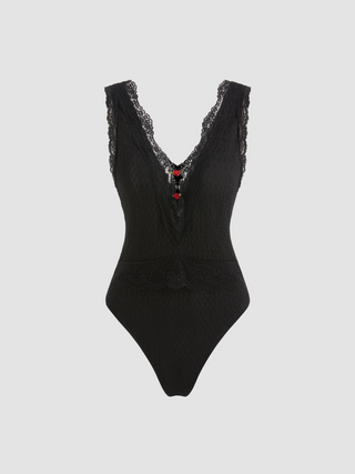 Jersey V-neck Rose Bodysuit