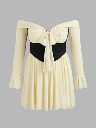 Off-shoulder knotted Mini Dress Curve & Plus