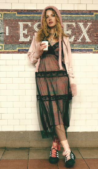 Mesh V-neck See-Through Maxi Dress