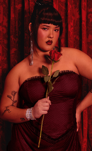 Mesh V-neck Corset Zipper Top Curve & Plus