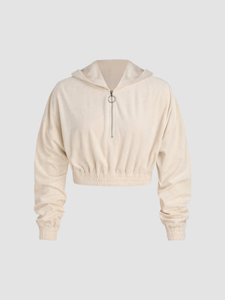 On Cloud Nine Cropped Long Sleeve Crewneck Top