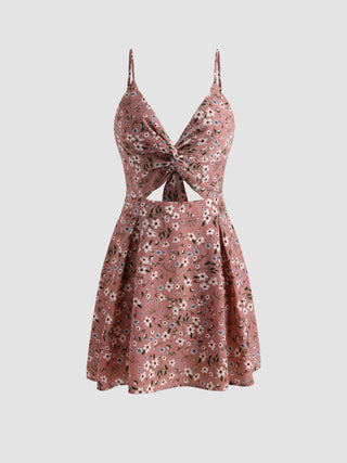 Floral Bowknot Cami Dress