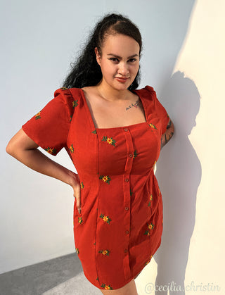 Garden Kiss Embroidered Mini Dress Curve & Plus