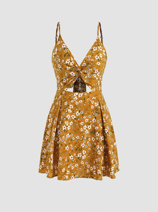 Floral Bowknot Cami Dress