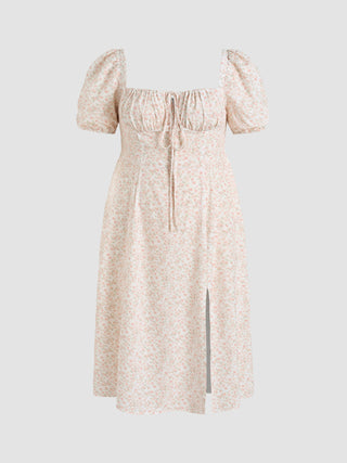 Ruth's Ditsy Floral Square Neck Midi Dress