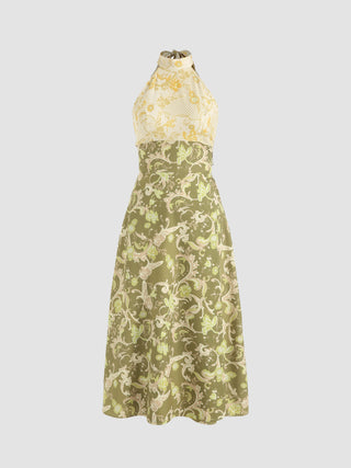 Floral Patchwork Midi Dress