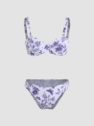 Floral & Butterfly Underwire Bikini Set