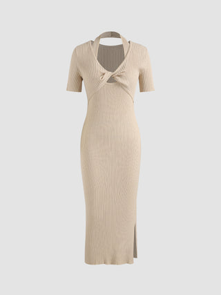 Knit Criss Cross Midi Dress