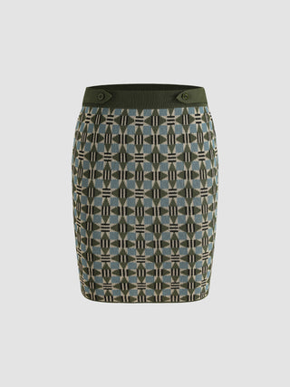 Geometric Pattern Mini Skirt
