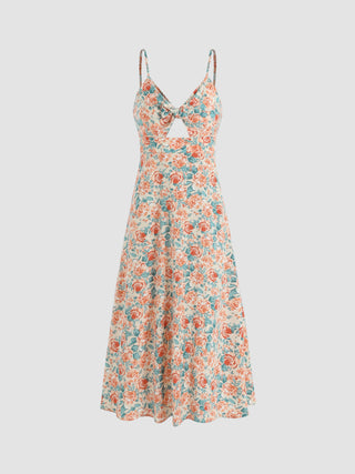 Floral Pattern Midi Dress