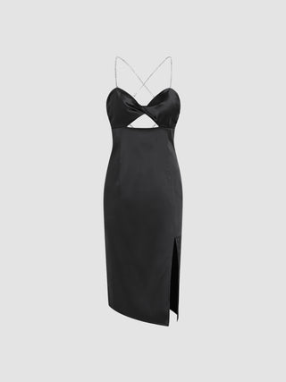 Rhinestone Chain Midi Dress