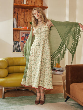 On Vinyl Floral Maxi Dress