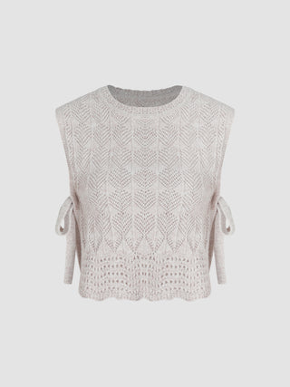 Recycled Fabric Knitted Knotted Side Vest
