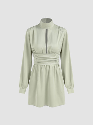 High Neck Cut Out Mini Dress
