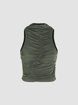 Ruched Solid Tank Top