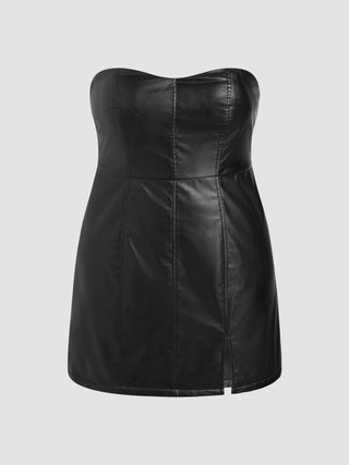 Faux Leather Mini Dress Curve & Plus