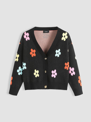 Floral Button Up Cardigan Curve & Plus