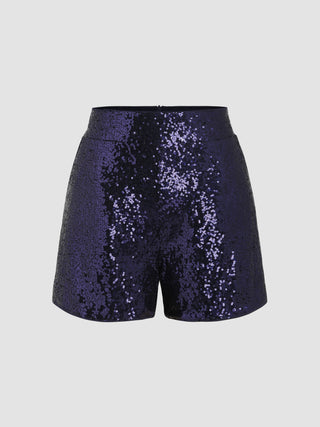 Sequin Mid Waist Shorts