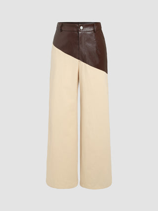 Patchy Mid Waist Straight Leg Trousers