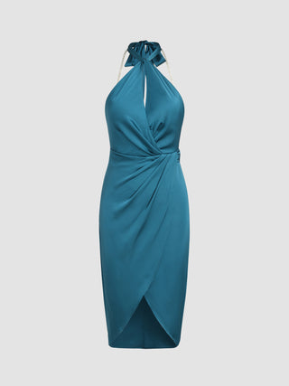 Ocean Kiss Halter Midi Dress