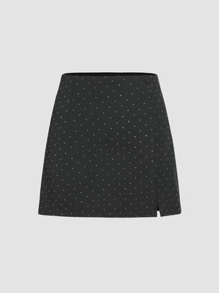Polka Dot A-line Short Skirt