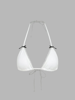 Rib Bowknot Halter Bikini Swimsuit