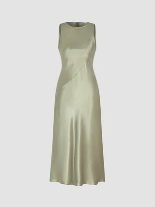Satin Solid Maxi Dress