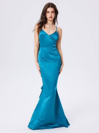 Satin V-neck Cami Maxi Dress